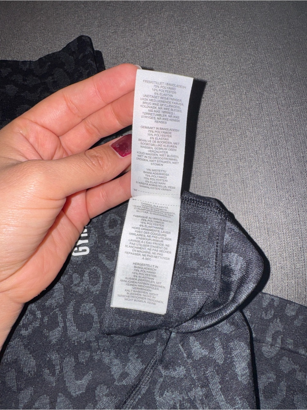 Gymshark Black Leopard Print Leggings - Picture 3 of 5
